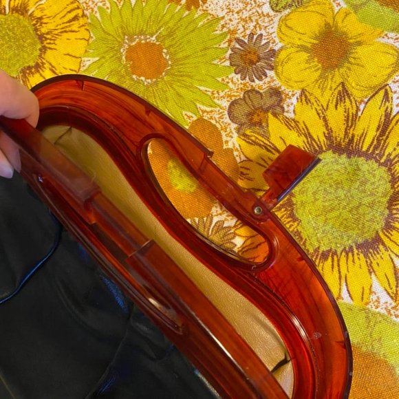 SOLD Vintage 60s Faux Leather Clutch - Picture 3 of 4